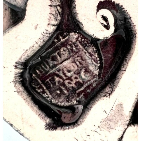 Kerri Buxton Brad Taylor Abstract Studio Pottery Face Vase Signed Dated 5" High - Picture 7 of 7